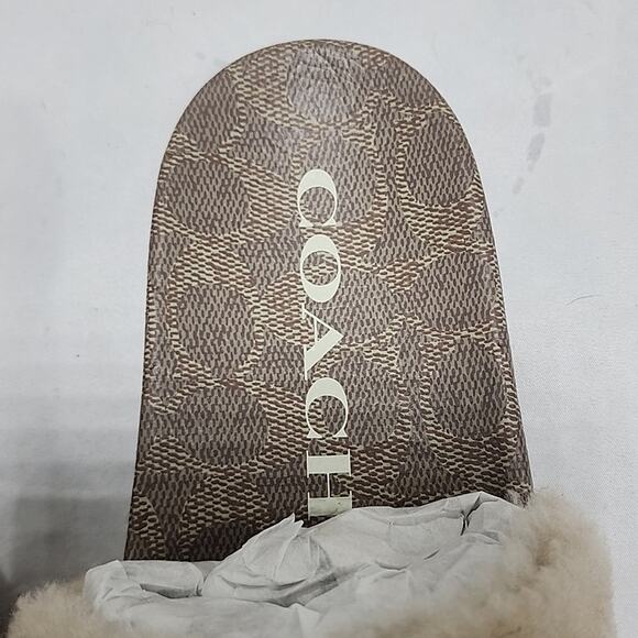 🐨COACH🐨ULLA SHEARLING SLIDE COMFORTABLE COLORWAY IVORY LADIES 8 NWB📦ELEGANT - Picture 10 of 16